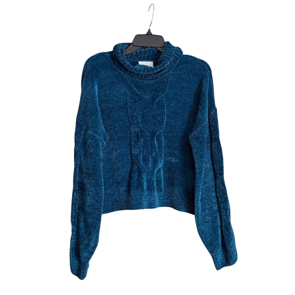 Pink Rose blue cowl neck sweater, size XL